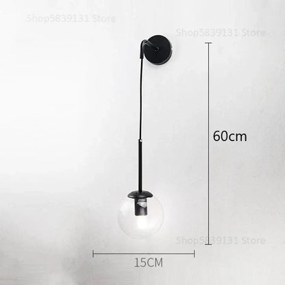 DecorBites™ Glass Ball Wall Lamp: Nordic Modern LED Lighting for Living Room, Bedroom, and Corridor