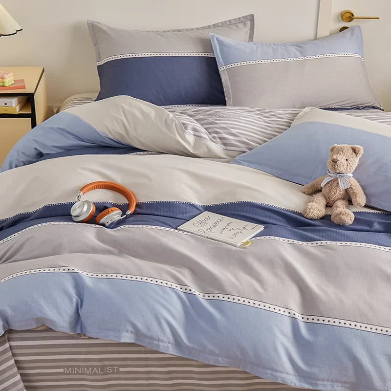 DecorBites™ Cotton Single Duvet Cover - Skin Friendly Quilt Cover for Single King Bed