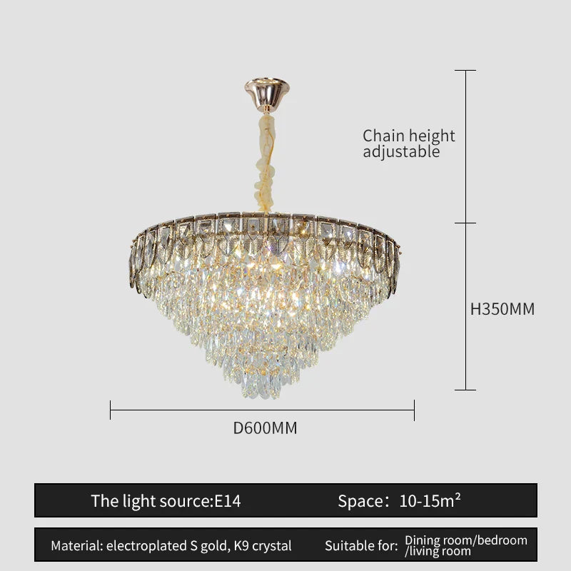 DecorBites™ Crystal Chandelier LED Light Modern Luxury Designer for Main Living Room & Hotel