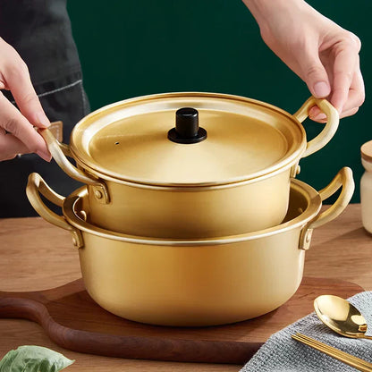 DecorBites™ Korean Ramen Cooking Pot Double Ear Soup Pot - Gas Stove Compatible, Home Kitchen