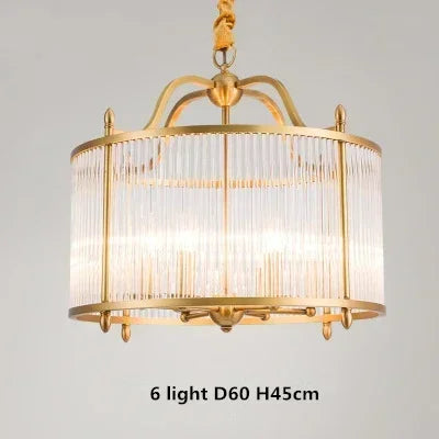 ™ Golden Copper Glass Chandelier LED Ceiling Pendant Light