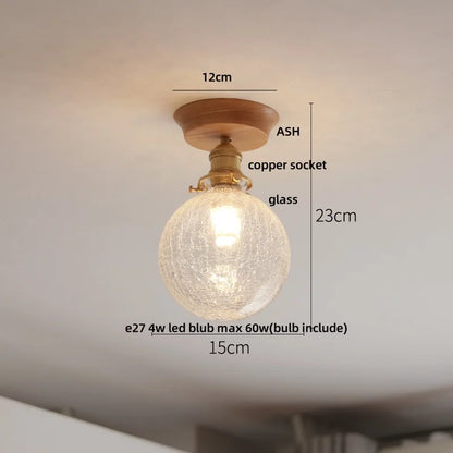 DecorBites™ Lotus Glass LED Ceiling Light with Copper Base - Modern Nordic Design