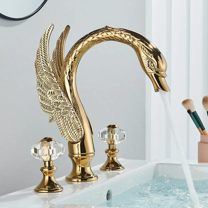 ™ Golden Swan Crystal Dual Handle Basin Tap