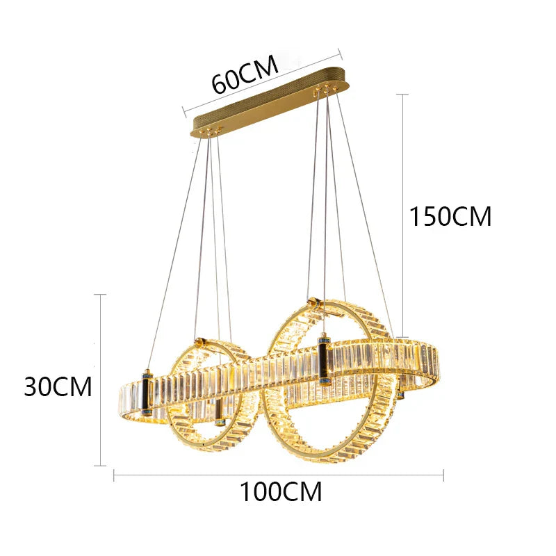 DecorBites™ Crystal Chandelier Pendant Light for Living and Dining Room