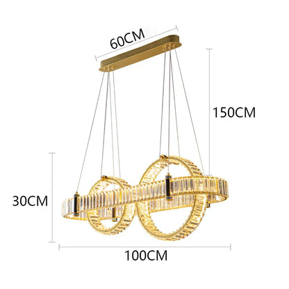 DecorBites™ Crystal Chandelier Pendant Light for Living and Dining Room
