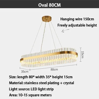 DecorBites™ Crystal LED Ring Chandelier | Modern Pendant Light Fixture