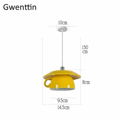 DecorBites™ Ceramic Cup Pendant Lights Ceiling Chandeliers Modern Hanging Lamp