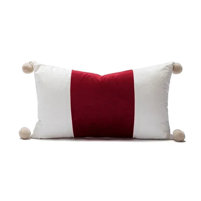 DecorBites™ Christmas Cartoon Candy Cushion Cover - Nordic Red Festival Patchwork Embroidered Design