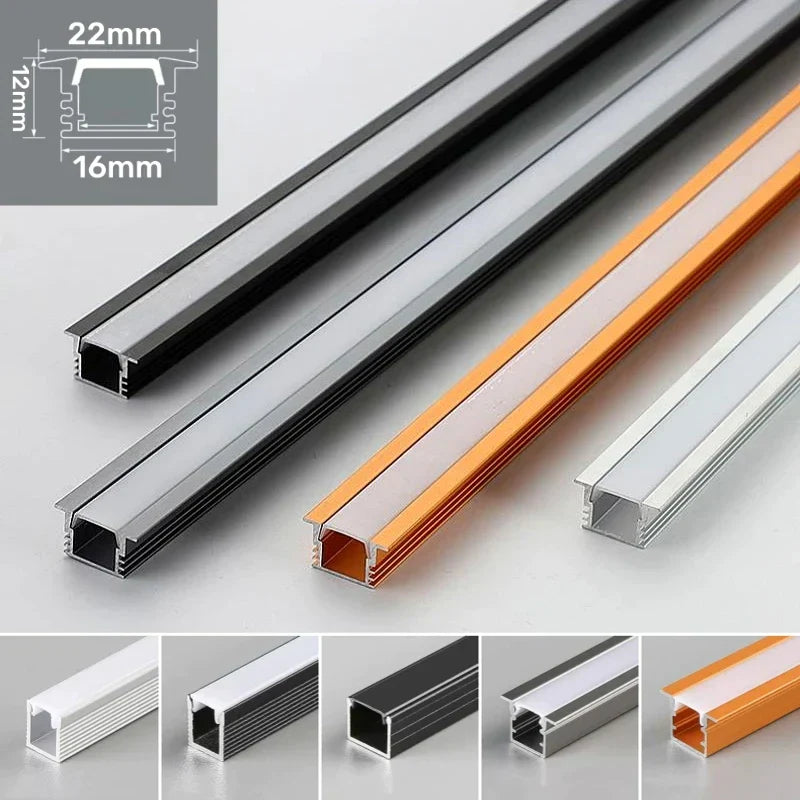 ™ LED Aluminum Profile Recessed U/YW-Shape Hidden Channel Milky Cover Bar Strip Light