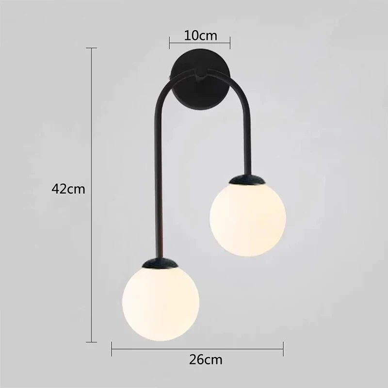 DecorBites™ Glass Ball LED Wall Lamp for Modern Living Room Decor