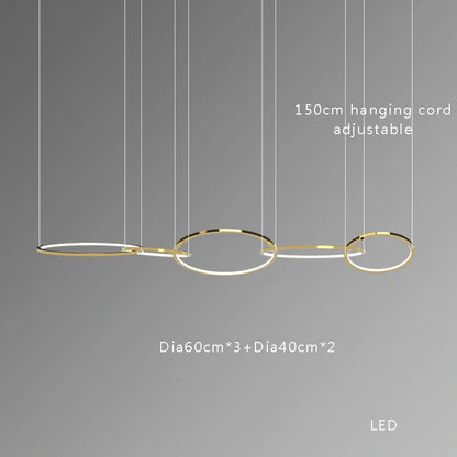 DecorBites™ Gold Round Ceiling Chandelier - Elegant Dining Room Hanging Lamp