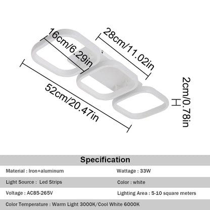 DecorBites™ Acrylic LED Ceiling Lamp: Modern Nordic Chandelier for Living Dining Room & Aisle