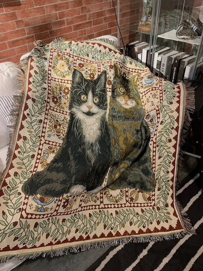 DecorBites™ Cat Oil Painting Blanket - Cozy Home Decor Throw & Bed Cover