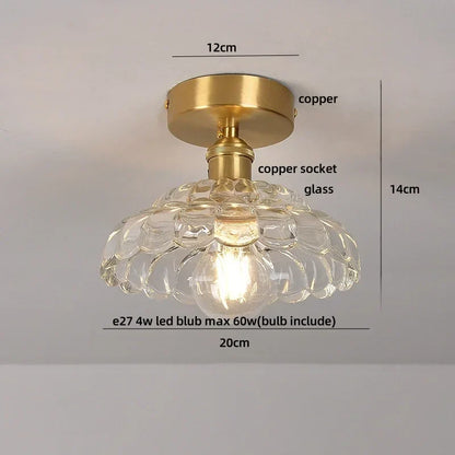 DecorBites™ Butterfly Glass LED Ceiling Light - Copper Socket, Creative Bedroom Decor