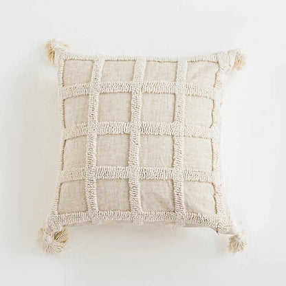 DecorBites™ Boho Tufted Tassel Cushion Cover for Home Decor Living Room Sofa