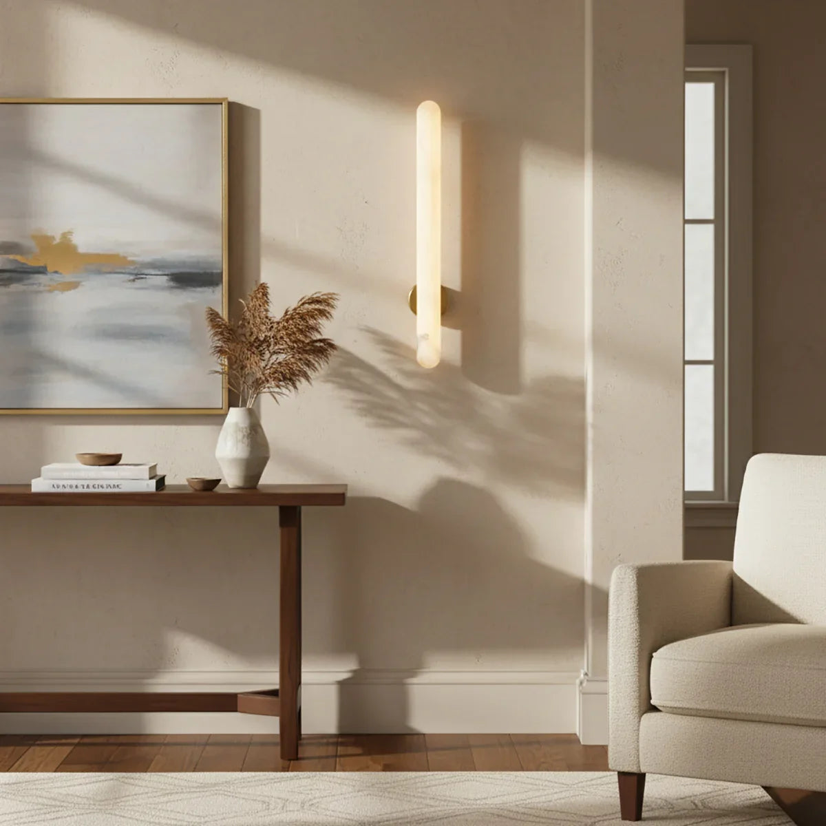 Selune Alabaster Column Wall Light