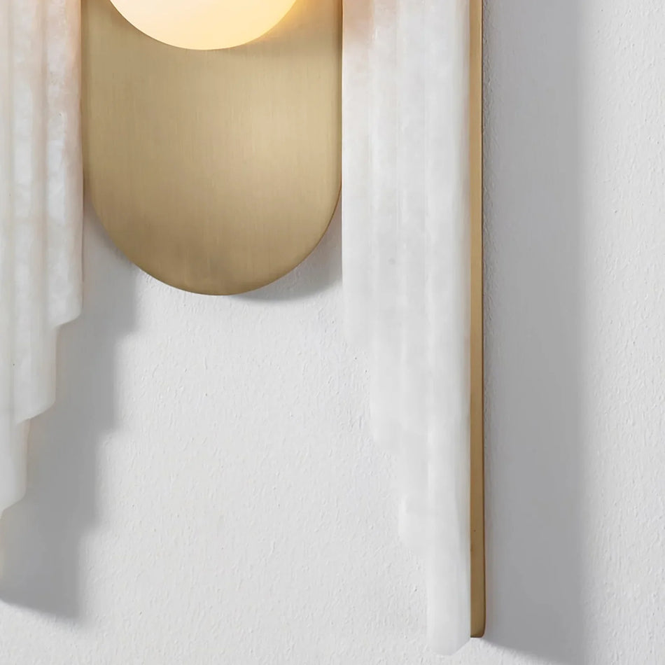 Alabaster Stacked Oval Wall Sconce
