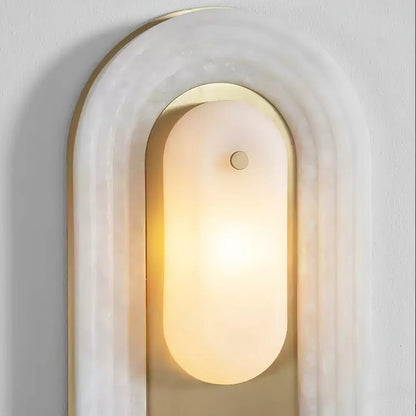 Alabaster Stacked Oval Wall Sconce