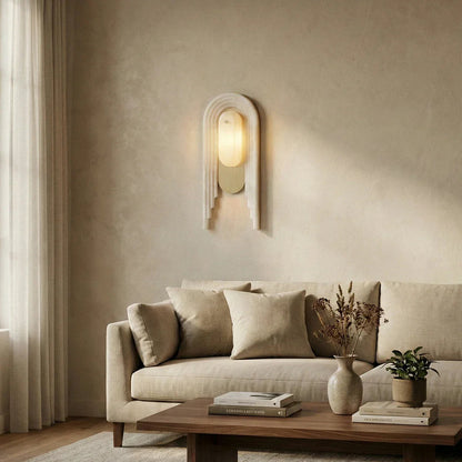 Alabaster Stacked Oval Wall Sconce