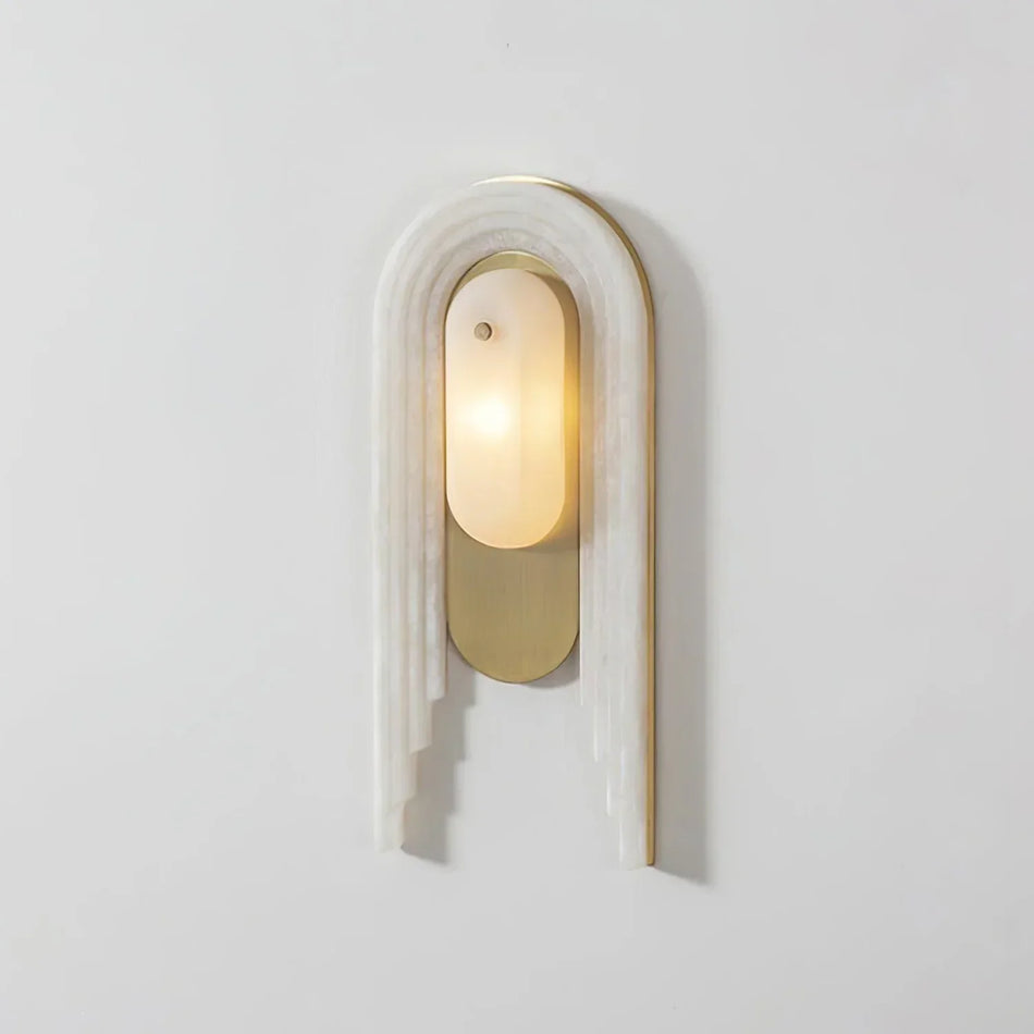 Alabaster Stacked Oval Wall Sconce