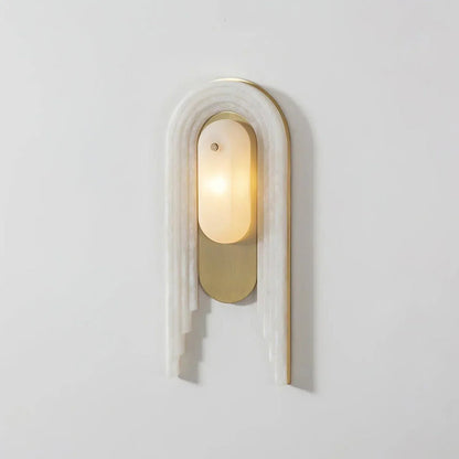 Alabaster Stacked Oval Wall Sconce