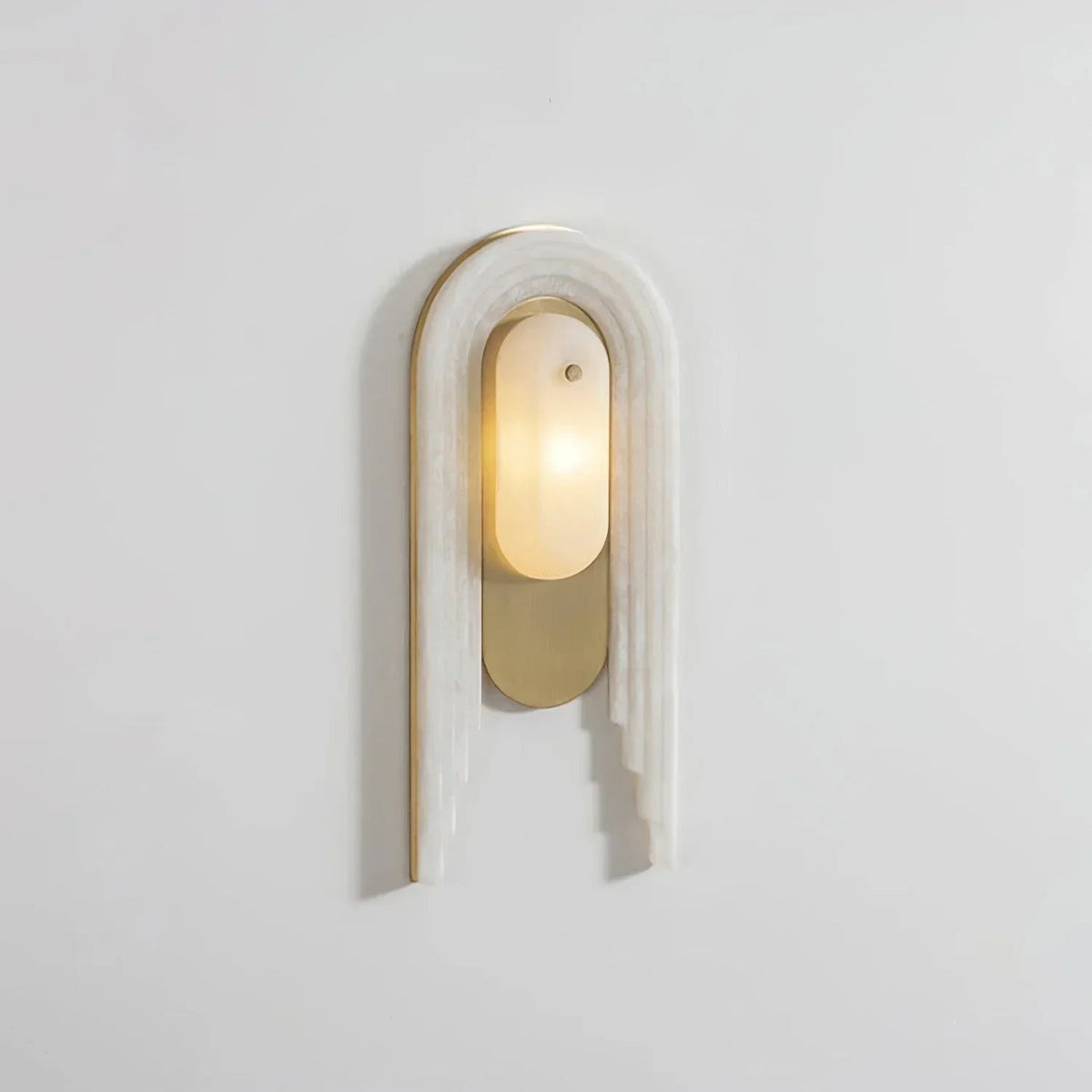 Alabaster Stacked Oval Wall Sconce