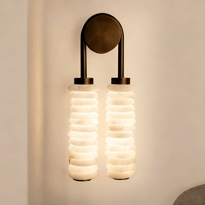 Calla Ribbed Alabaster Wall Sconce