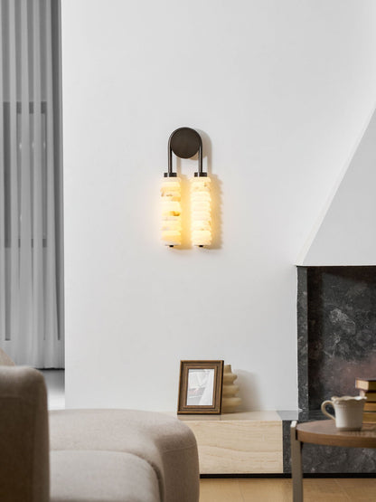 Calla Ribbed Alabaster Wall Sconce