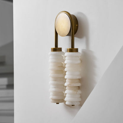 Calla Ribbed Alabaster Wall Sconce