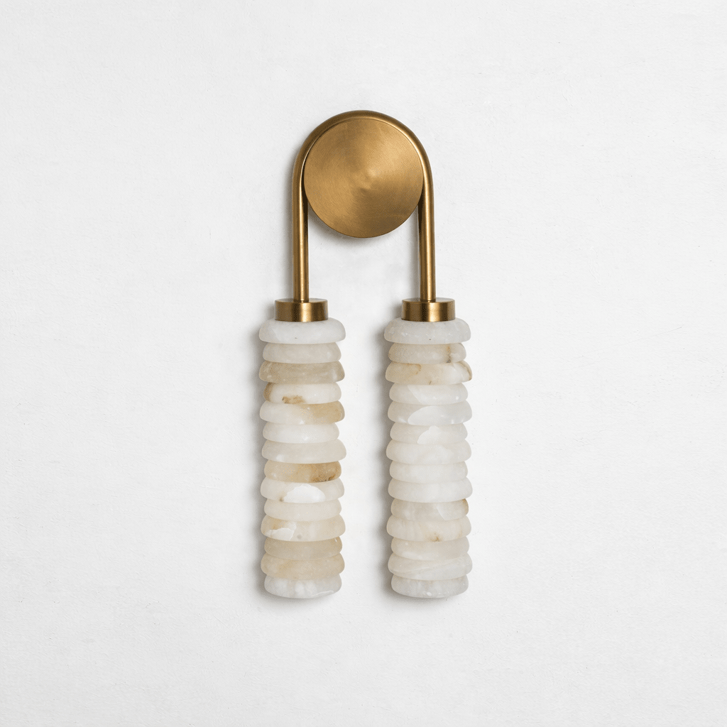 Calla Ribbed Alabaster Wall Sconce