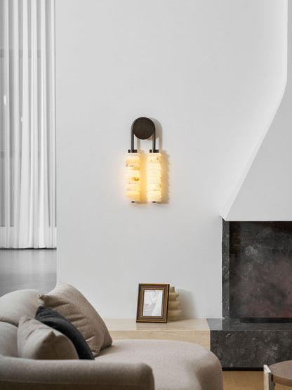 Calla Ribbed Alabaster Wall Sconce