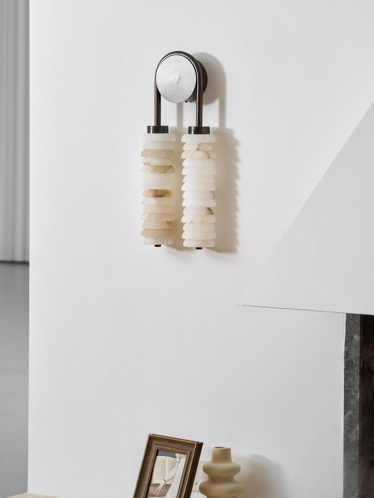 Calla Ribbed Alabaster Wall Sconce