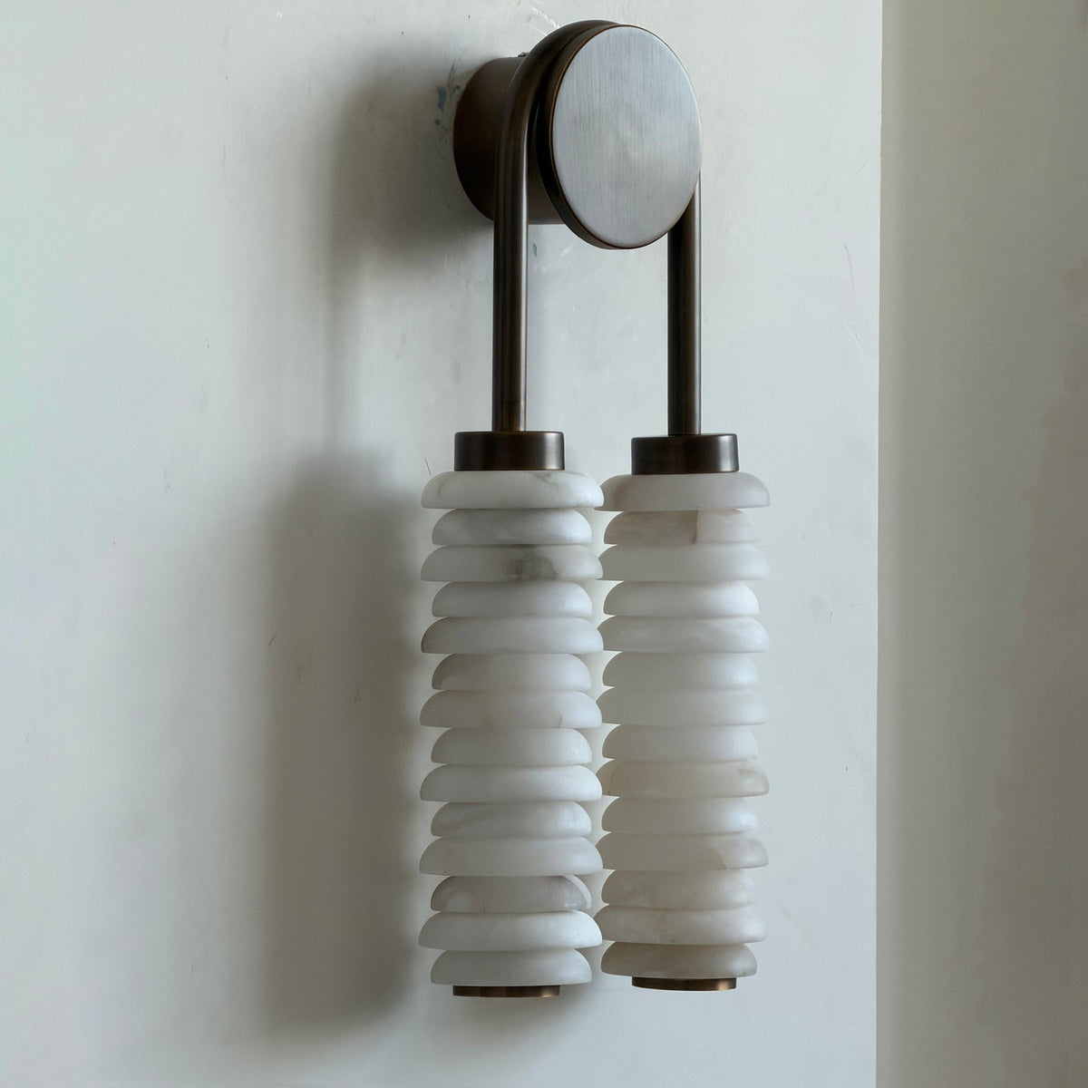 Calla Ribbed Alabaster Wall Sconce