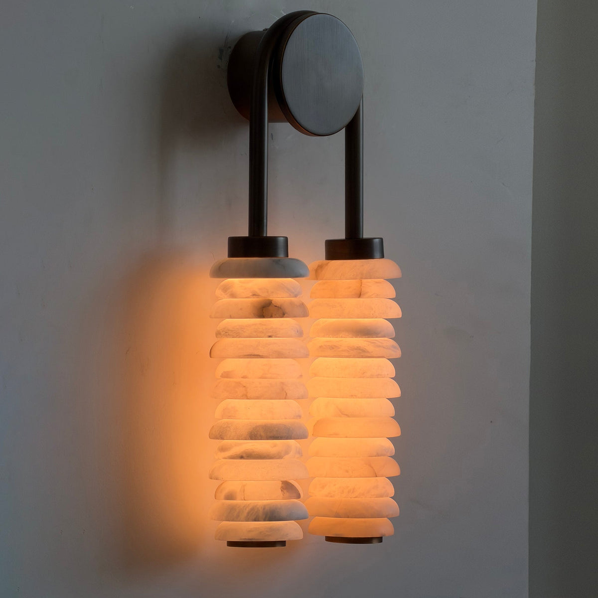 Calla Ribbed Alabaster Wall Sconce