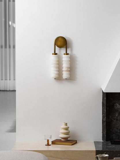 Calla Ribbed Alabaster Wall Sconce