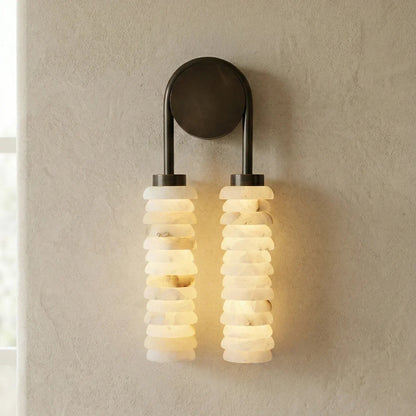 Calla Ribbed Alabaster Wall Sconce