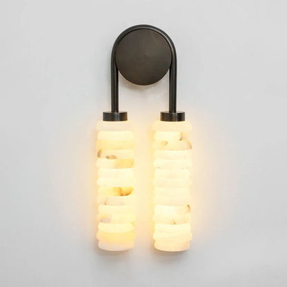 Calla Ribbed Alabaster Wall Sconce