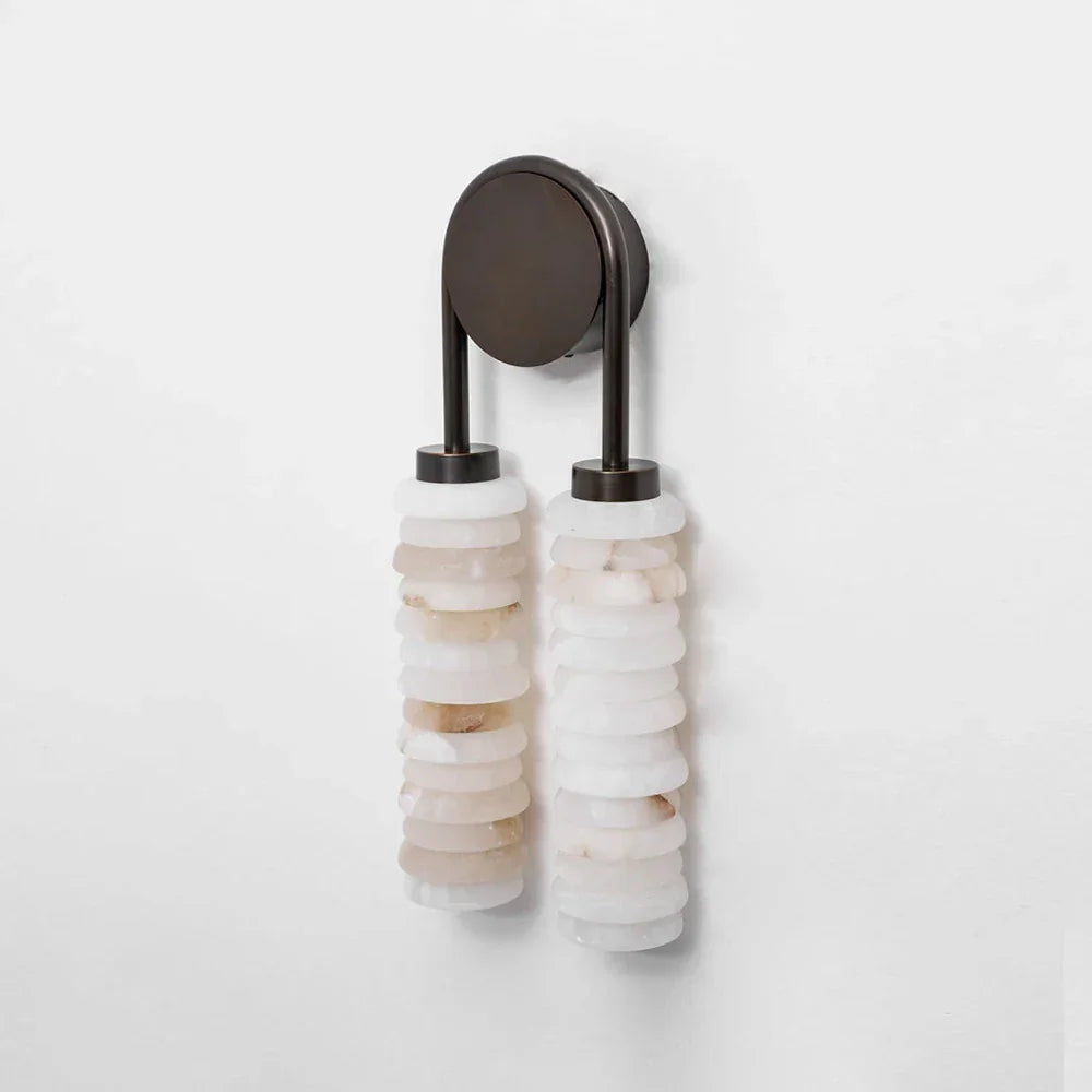 Calla Ribbed Alabaster Wall Sconce