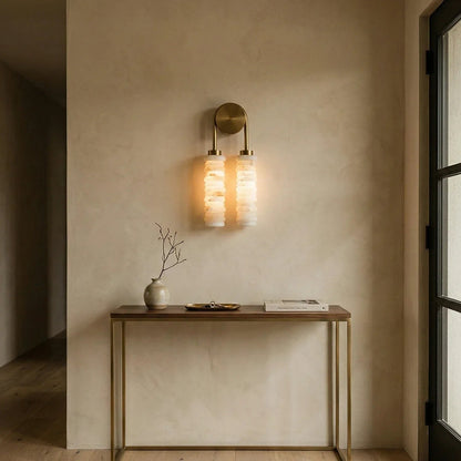 Calla Ribbed Alabaster Wall Sconce