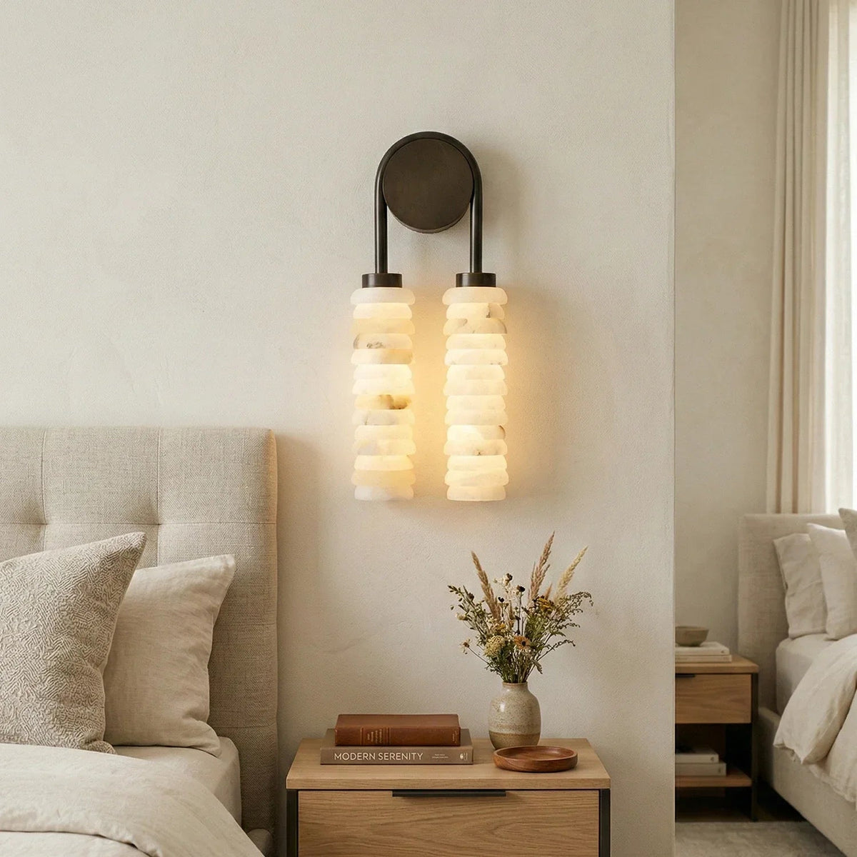 Calla Ribbed Alabaster Wall Sconce
