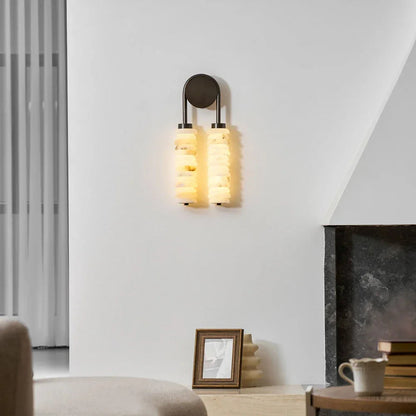 Calla Ribbed Alabaster Wall Sconce