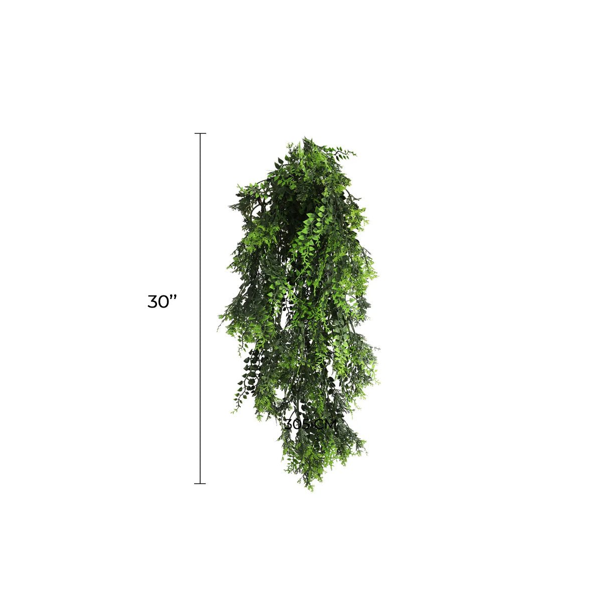 Mediterranean Fern Vine Artificial Hanging Plant 8.6×30in – NFPA701 Fire Rated – UV Resistant