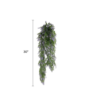 Purple and Green Willow Leaf Garland Artificial Hanging Bush 7.8×30in – NFPA 701 Certified – UV Resistant