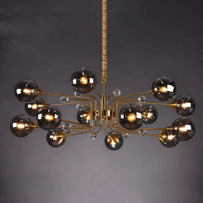 DecorBites™ Glass Bubble Chandelier: Luxury LED Glass Ball Suspension Lamp for Living Room, Bedroom, and Shop