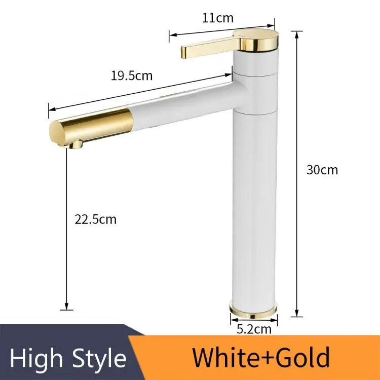 DecorBites™ Brass Bathroom Faucet Vessel Sinks Mixer - Swivel Spout Vanity Tap, Chrome Deck Mounted