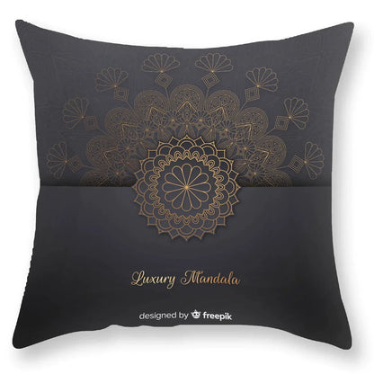 DecorBites™ Black Gold Mandala Luxury Printed Pillowcase §