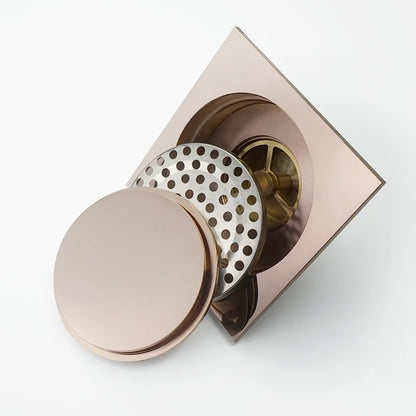 DecorBites™ Brass Square Shower Floor Drain for Kitchen and Bathroom, Insect-proof and Odor-proof