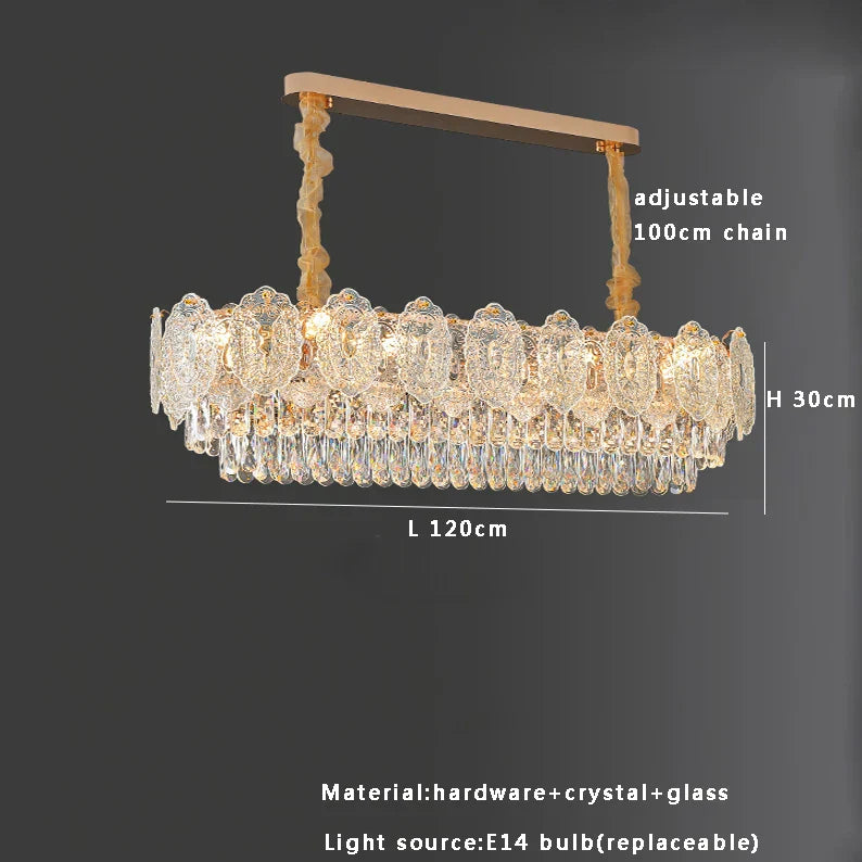 DecorBites™ Gold Glass Dining Table Lamp | Modern Round Crystal Hanging Pendant Lights