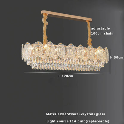 DecorBites™ Gold Glass Dining Table Lamp | Modern Round Crystal Hanging Pendant Lights