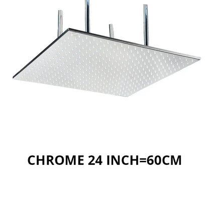 DecorBites™ 24" Chrome LED Rain Shower Head Ceiling Mounted Top Sprayer & Arm